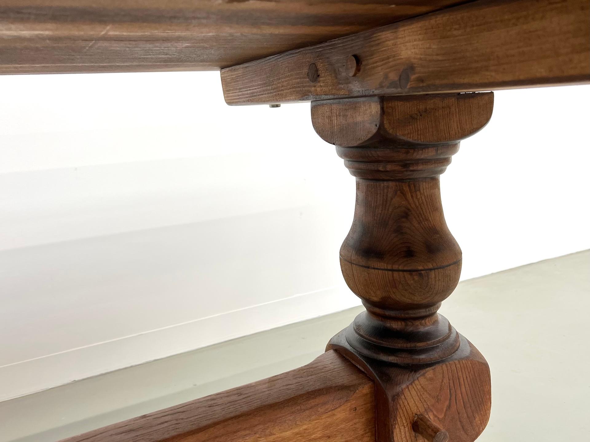 french monastery table in solid oak, circa 1950 6
