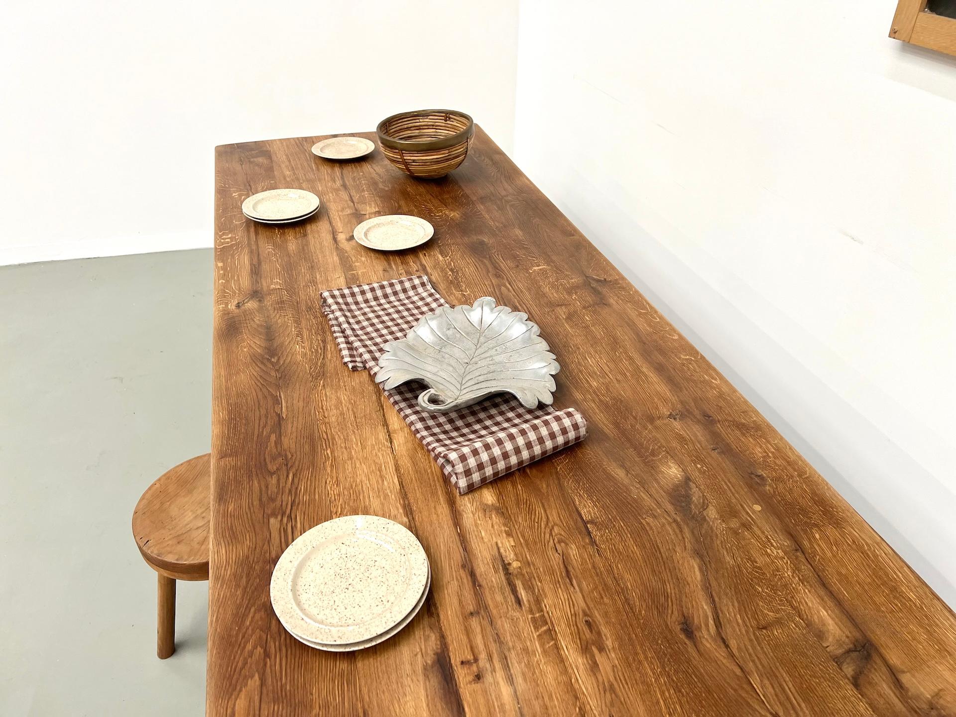 french monastery table in solid oak, circa 1950 9