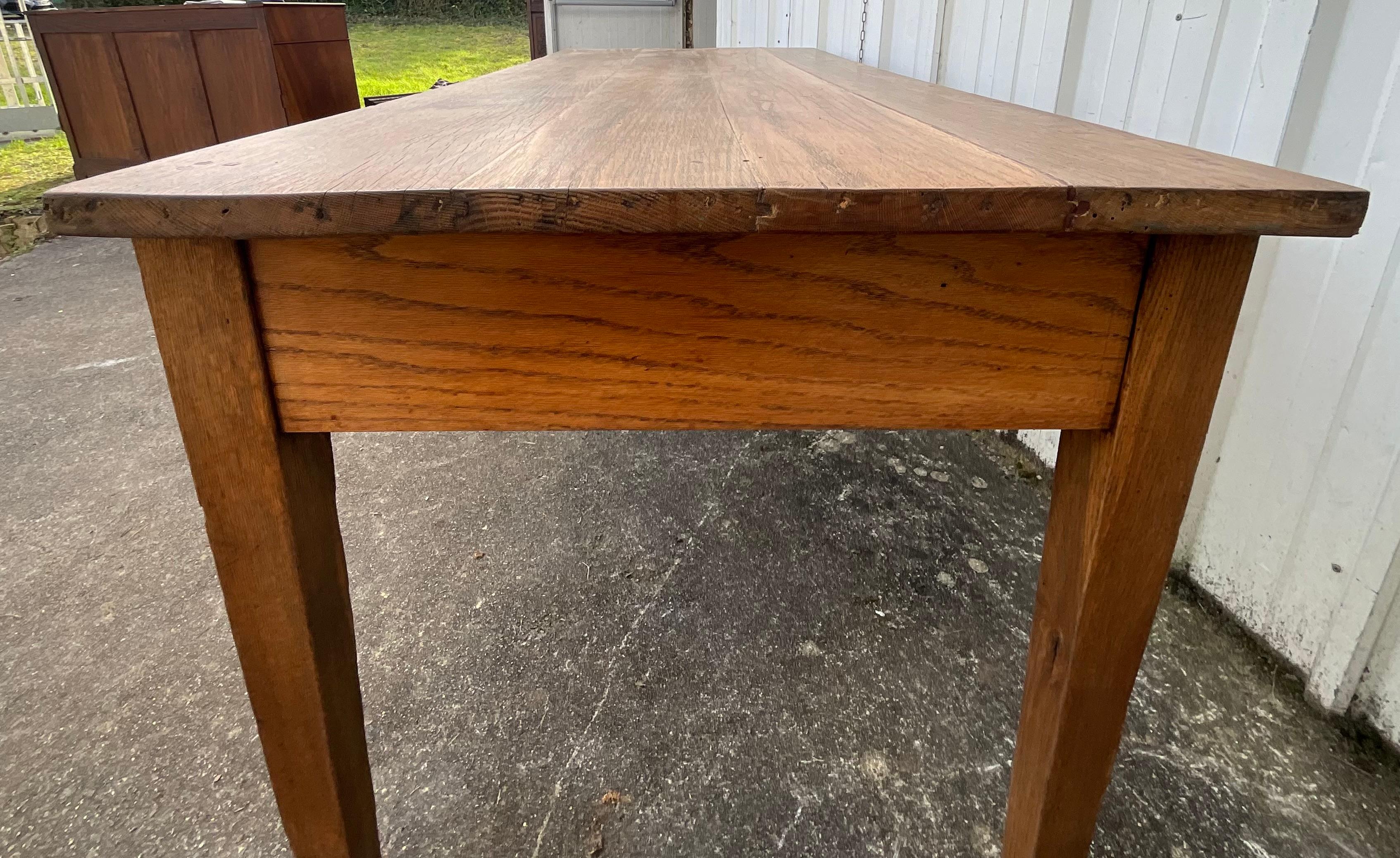 French monastery table in solid oak 4