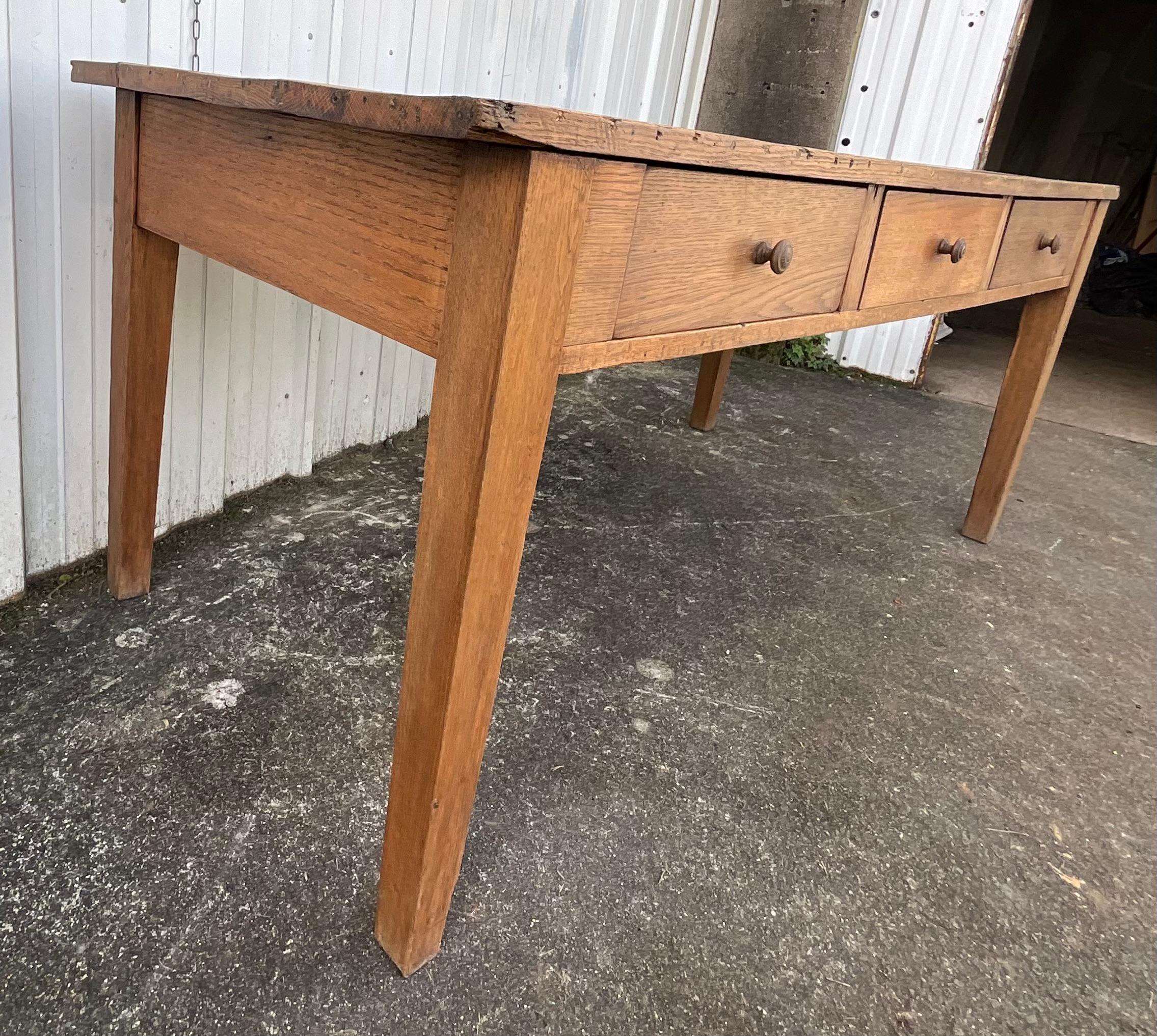French monastery table in solid oak 5