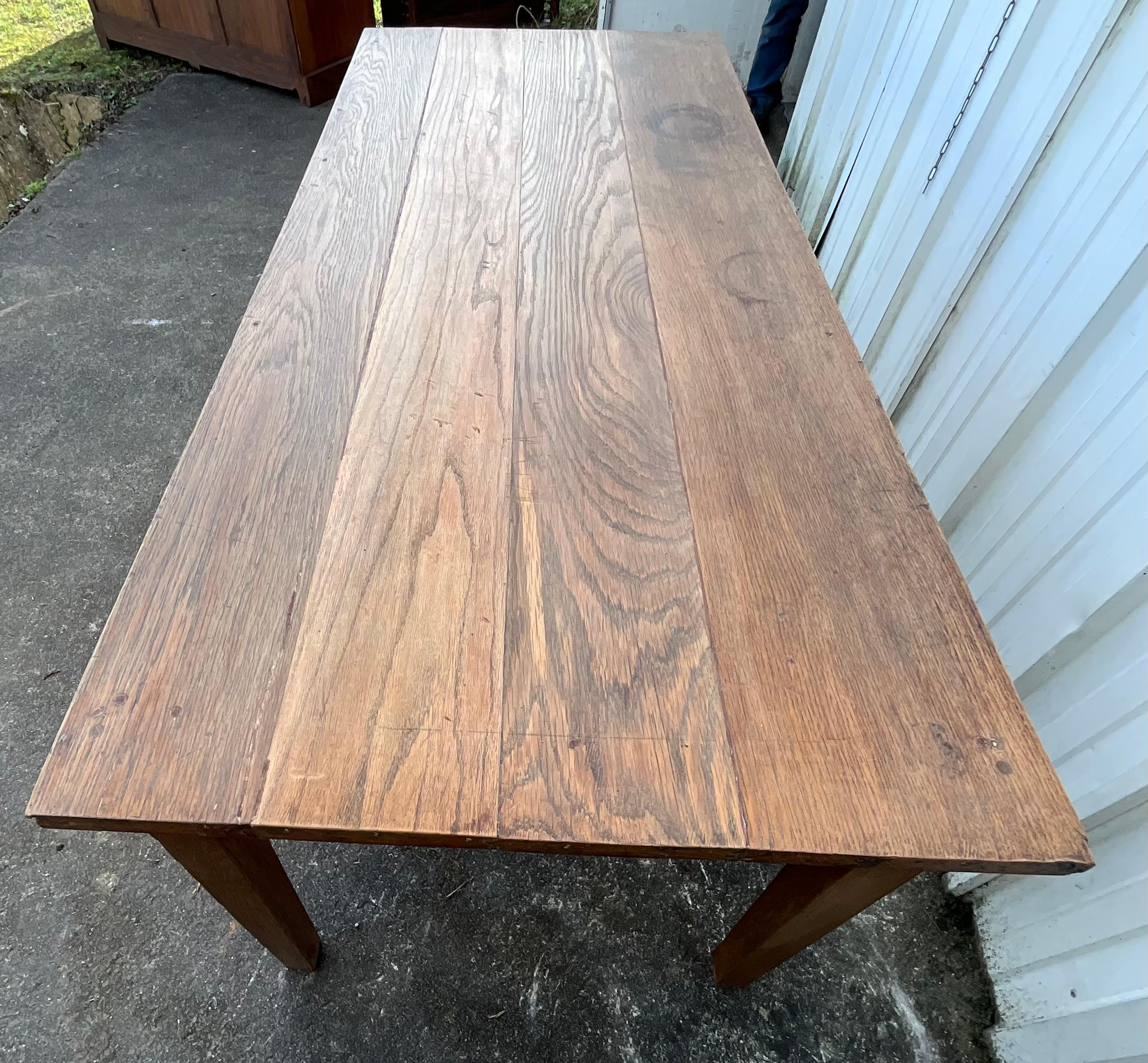 French monastery table in solid oak 10
