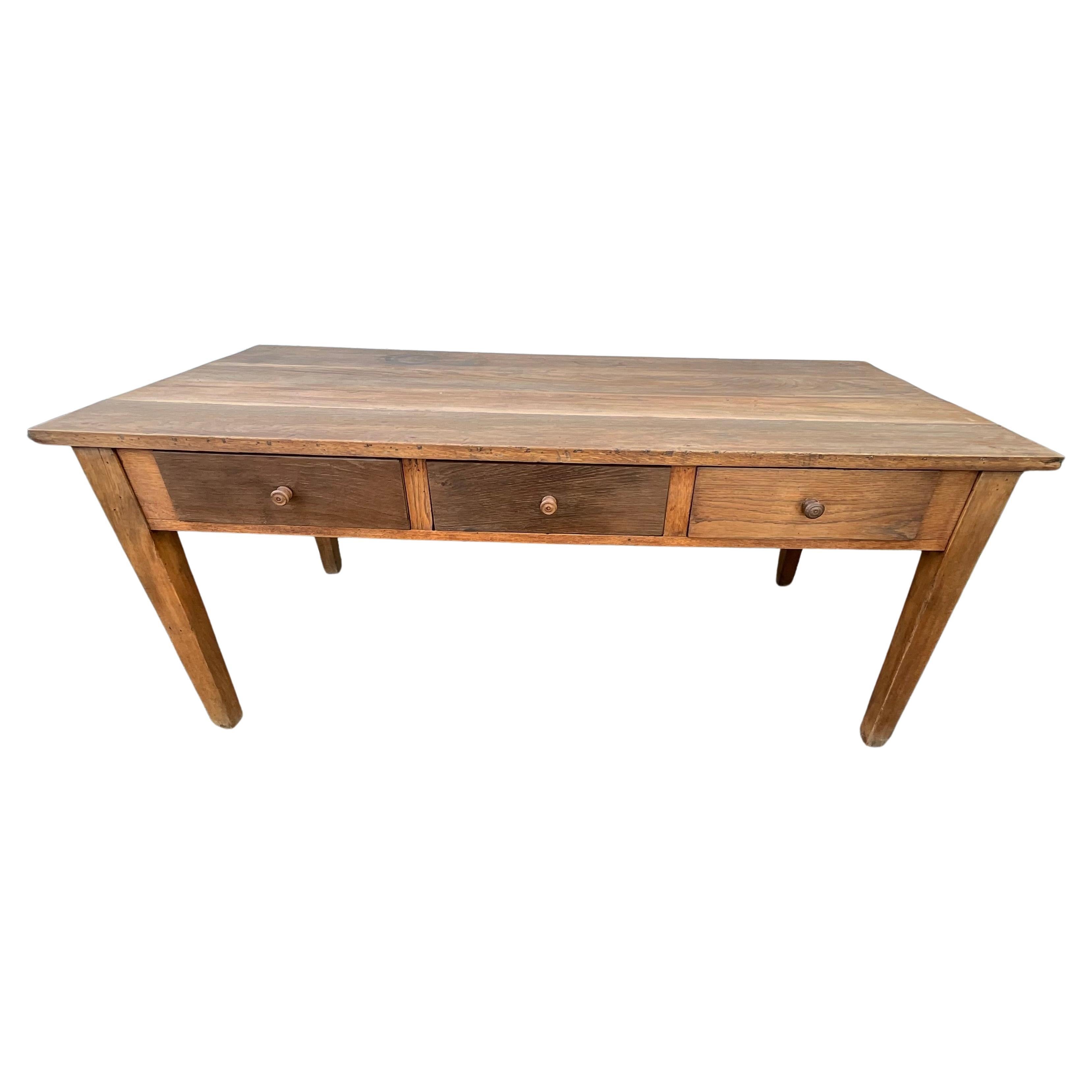 French monastery table in solid oak