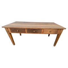 Antique French monastery table in solid oak