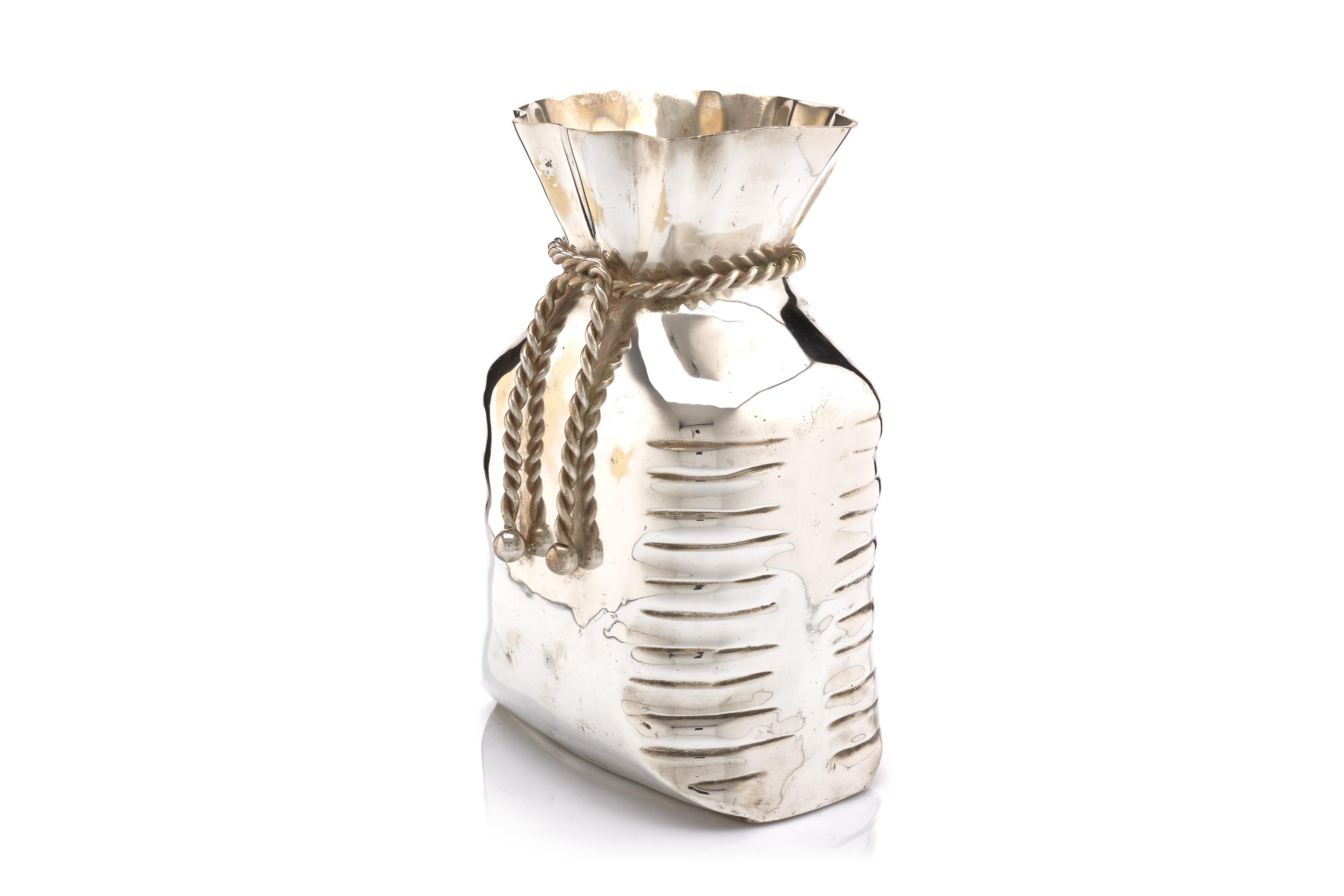French Money Bag Vase In Excellent Condition In New York, NY