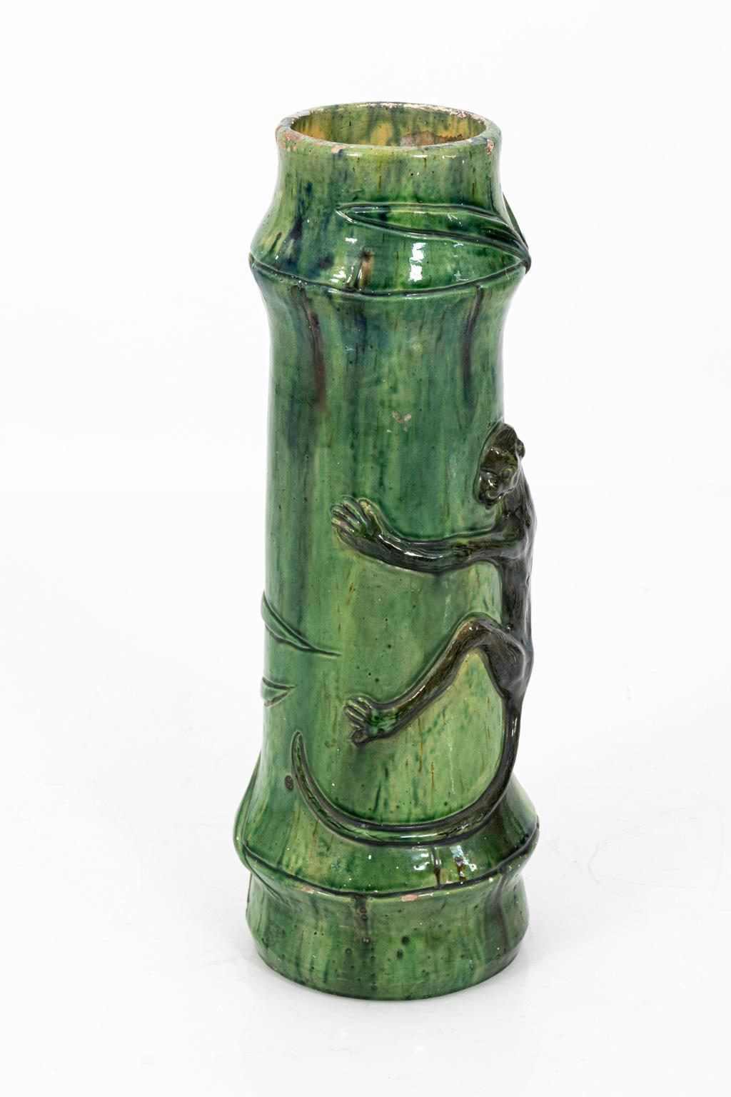 Pottery French Monkey Umbrella Stand, circa 1920s