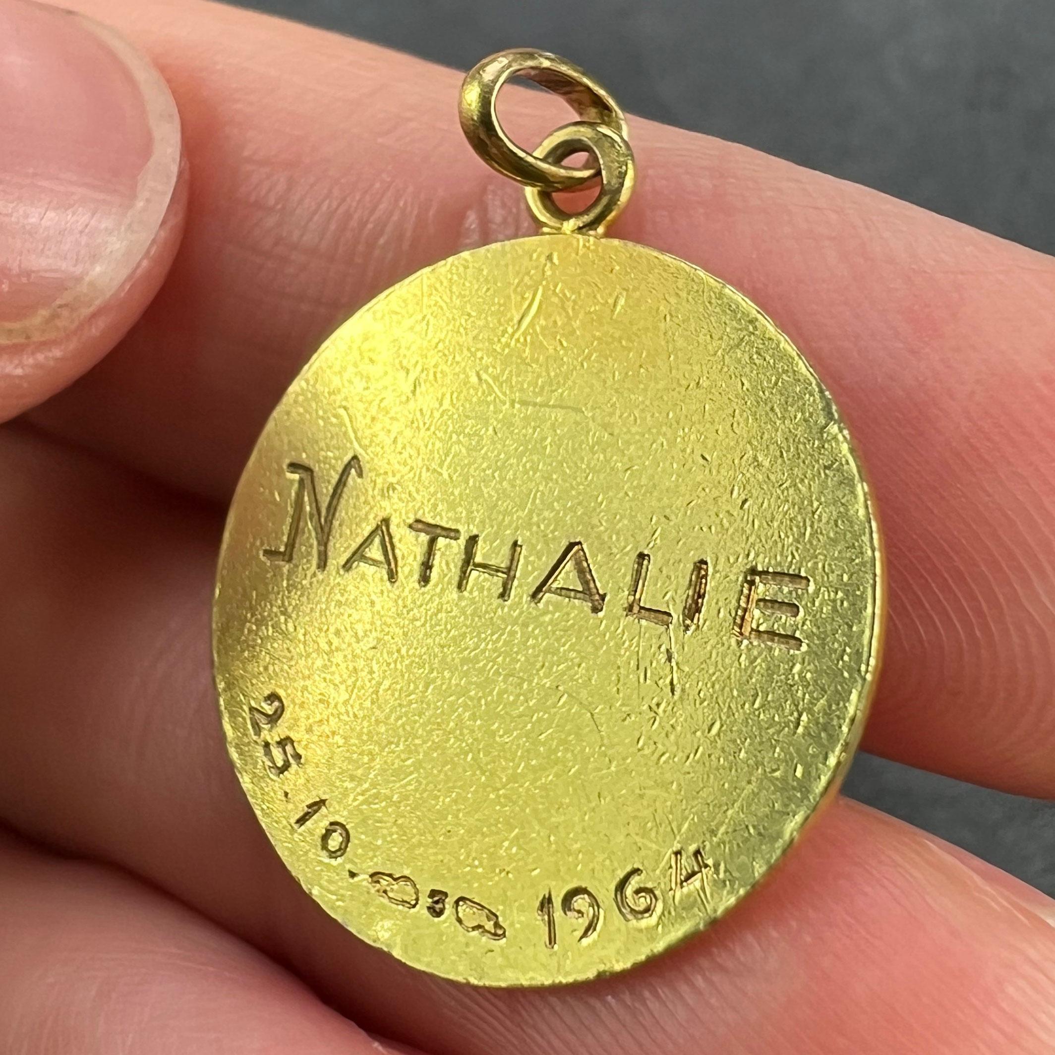 French Monnaie De Paris 18k Yellow Gold Angel of Peace Medal Pendant For Sale 4