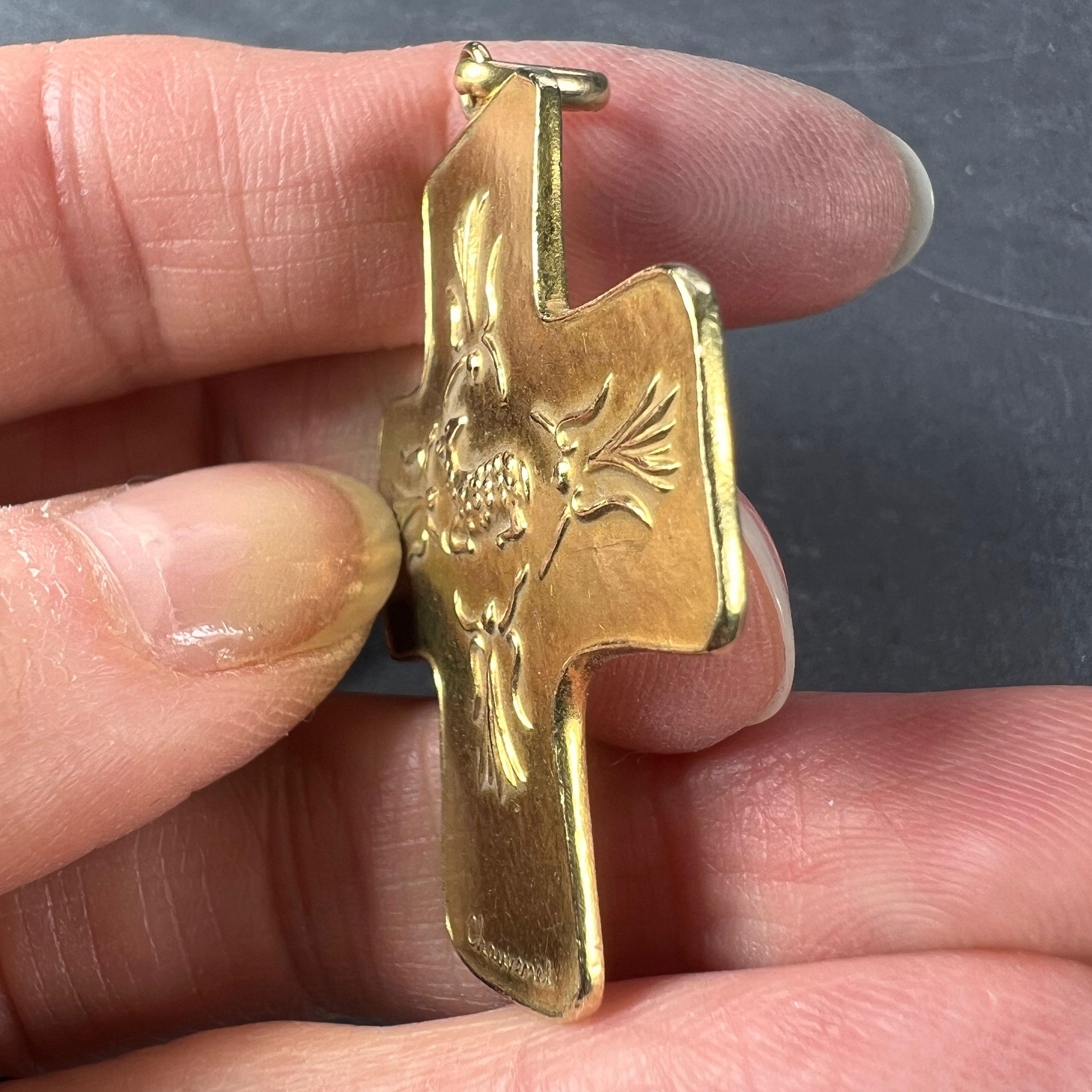 French Monnaie De Paris 18k Yellow Gold Cross Pendant 4