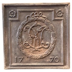 French 'Monogram' Fireback / Backsplash Louis XV Period, Dated 1770