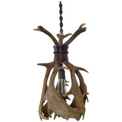 Antique French Moose Paddle Lantern, circa 1900, UL Wired