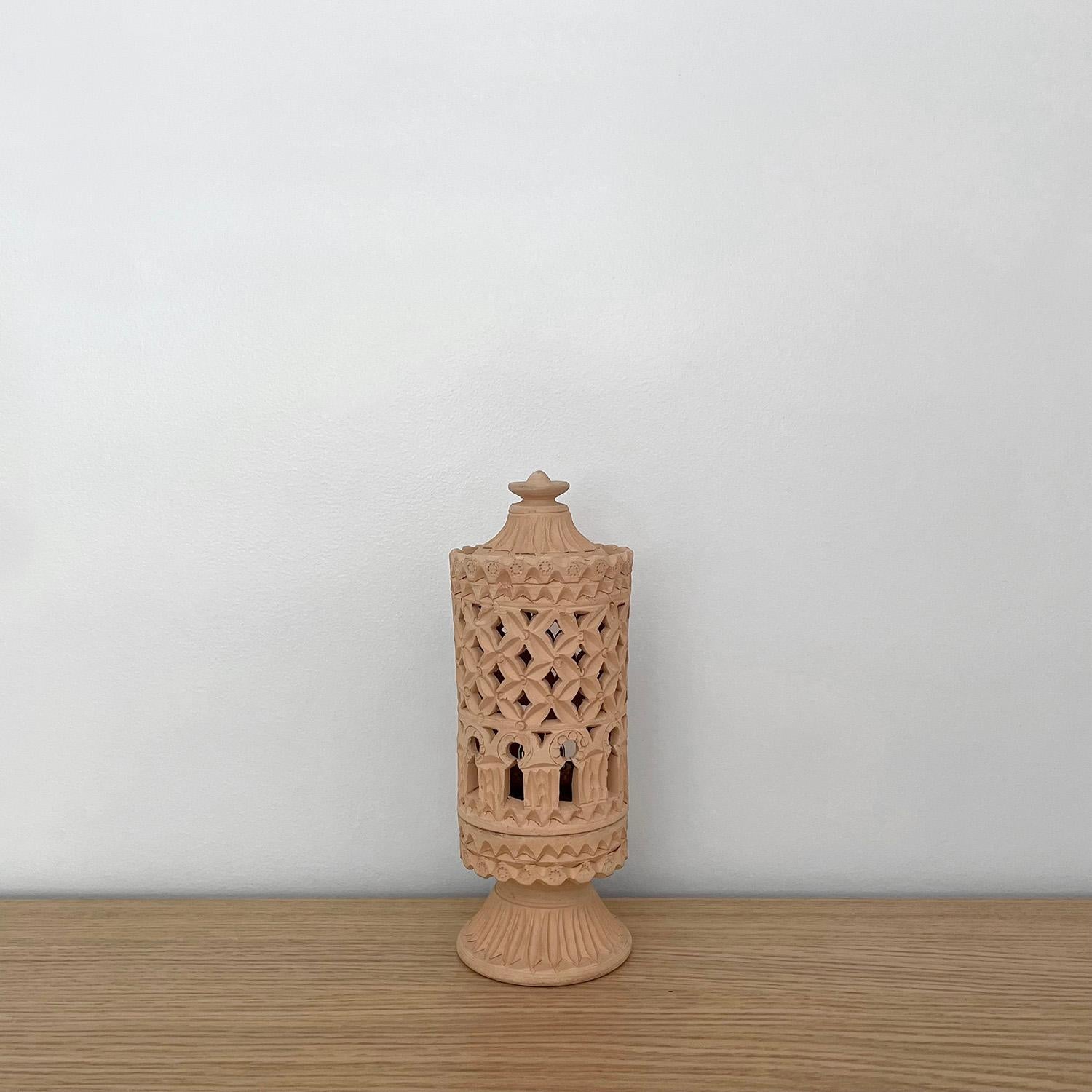 French Moroccan Terracotta Lamp For Sale 6