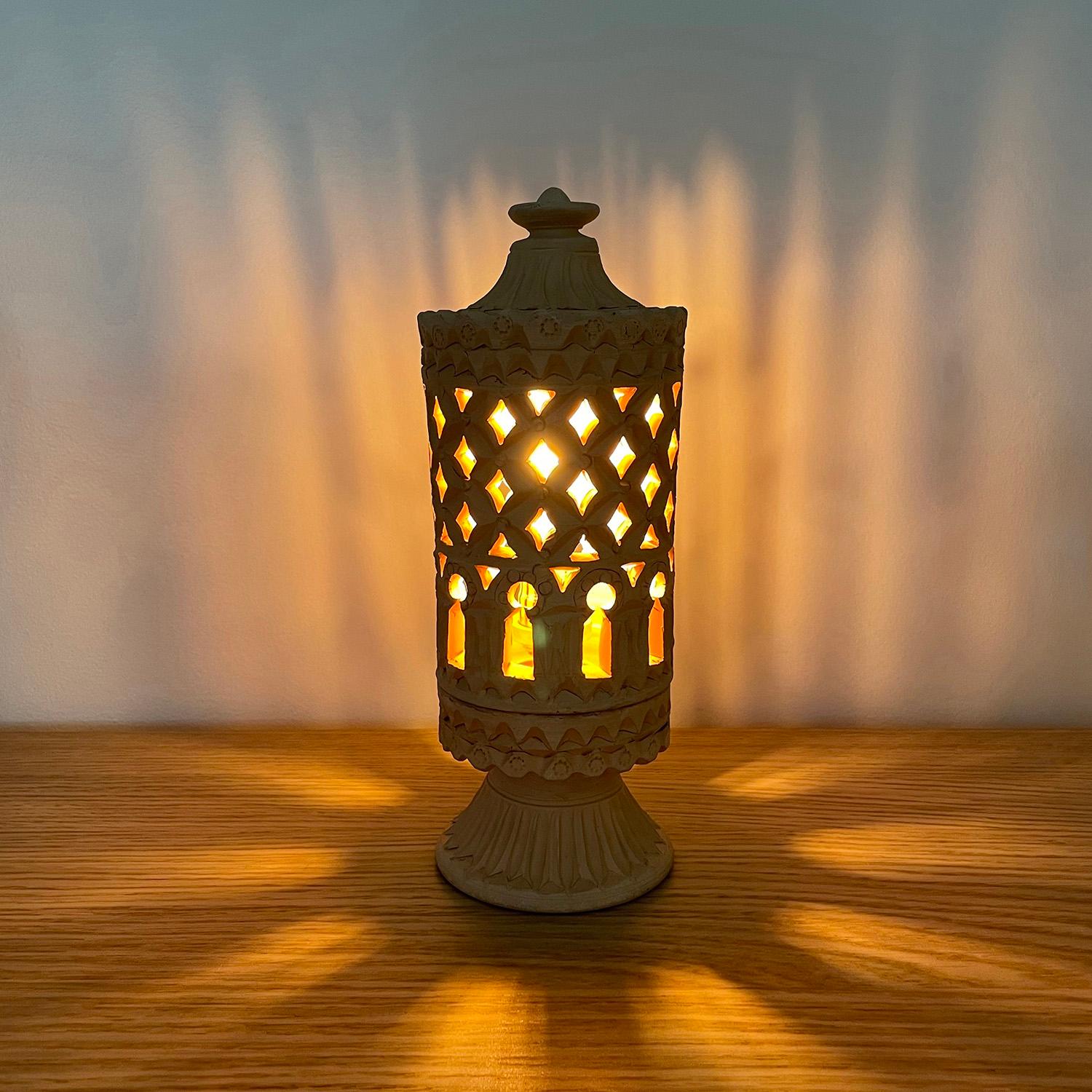 French Moroccan Terracotta Lamp For Sale 5