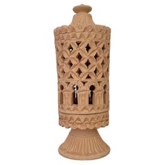 Vintage French Moroccan Terracotta Lamp