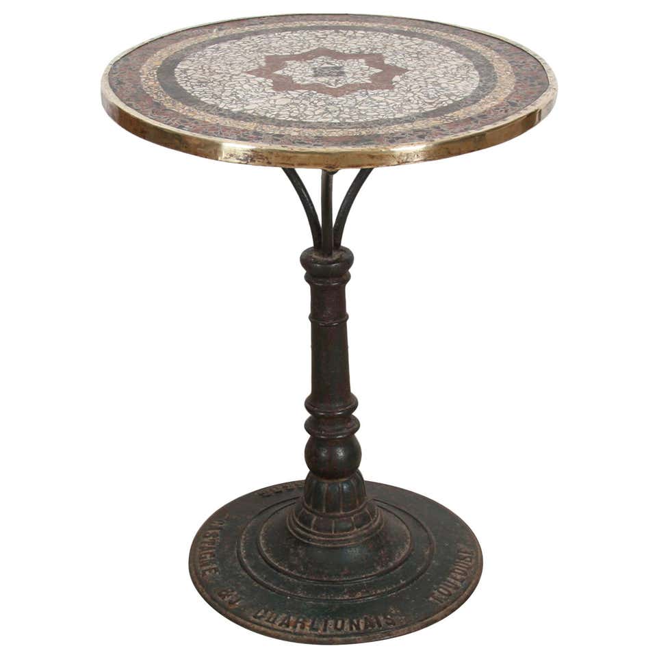 French Parisian Marble-Top Bistro Table at 1stdibs