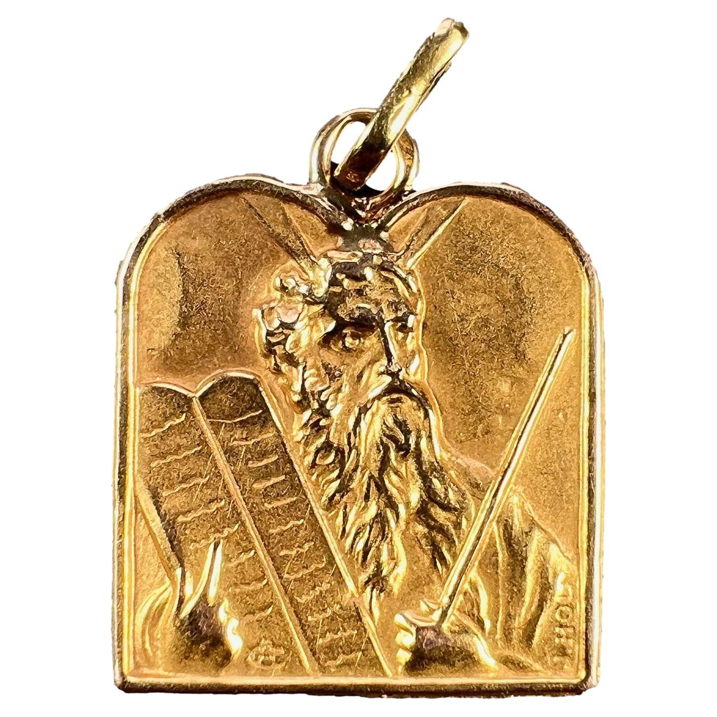 Pendentif français Moïse en or jaune 18 carats
