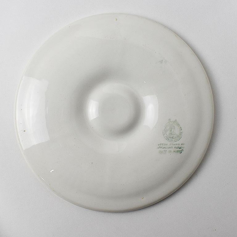 Lote de 6 Platos de Concha de Ostra Verde Orchies Franceses Moulin des Loups Francés en venta