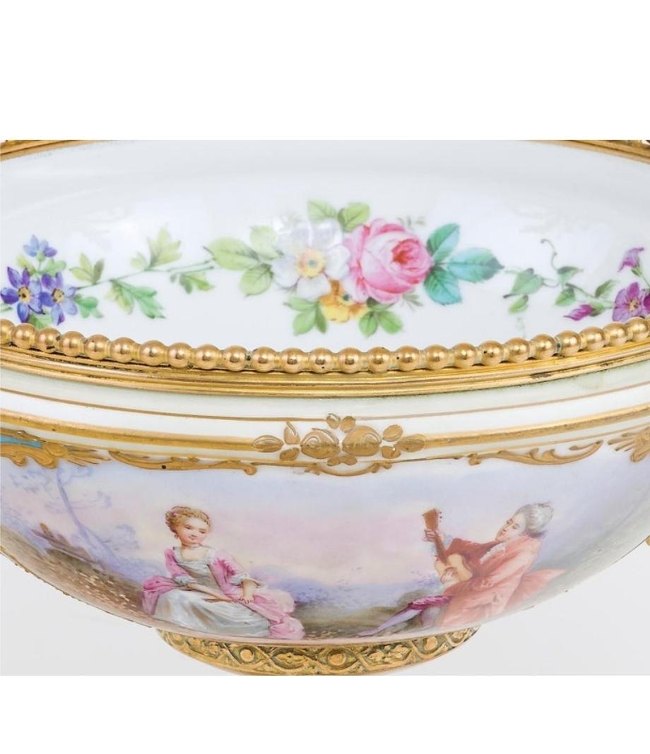 French Mounted Porcelain Centerpiece For Sale 2