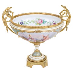 French Mounted Porcelain Centerpiece