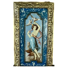 French Mountereau Ceramic and Bronze Three-Armed Wall Sconce