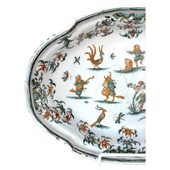 French Moustiers 18th Century Earthenware Serving Dish
