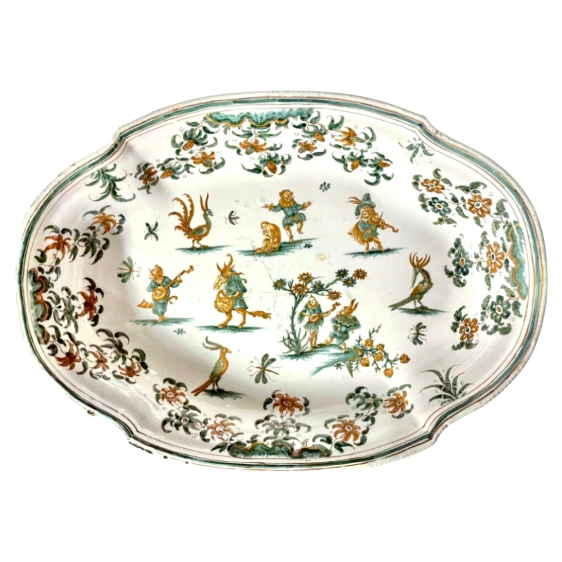 French Moustiers 18th Century Earthenware Serving Dish