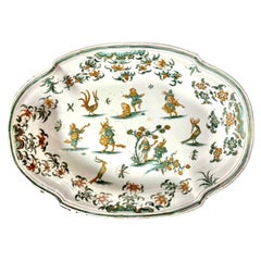 French Moustiers 18th Century Earthenware Serving Dish