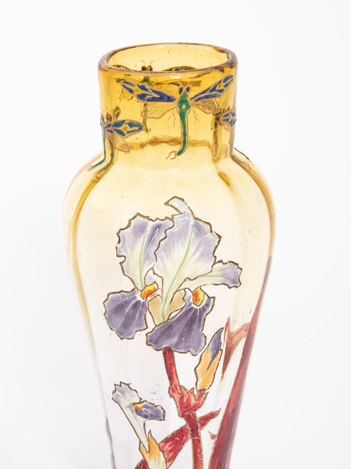 Art Nouveau French Mt. Joye Hand Painted Vase