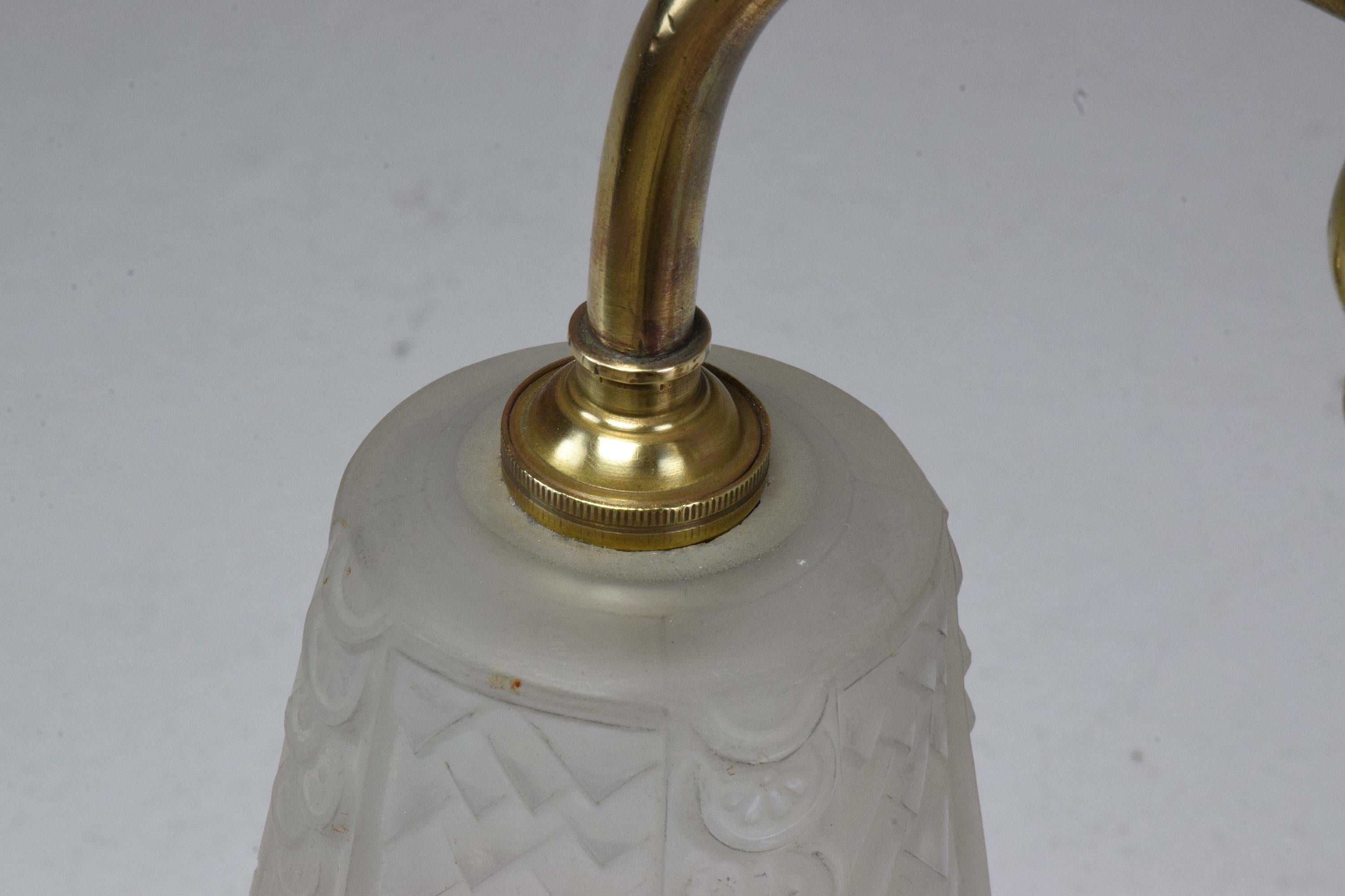 French Muller Freres Art Deco Brass Table Lamp, 1930s 7