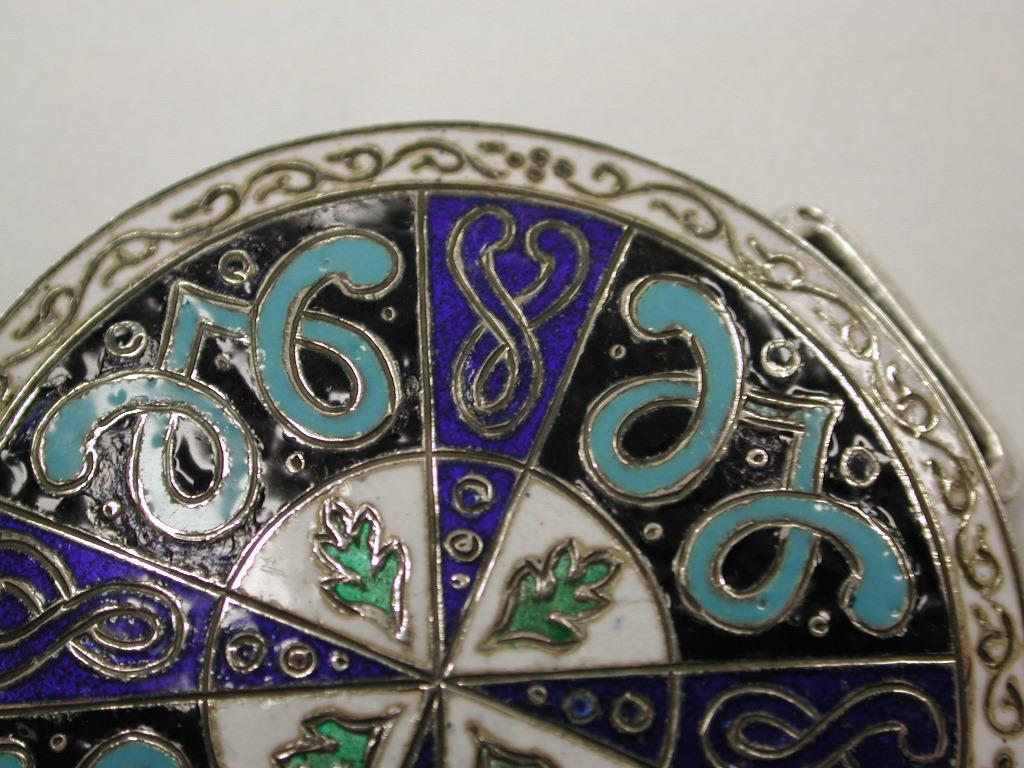 French Multicoloured Enamel and Silver Buckle, Paris, France, circa 1880 For Sale 3