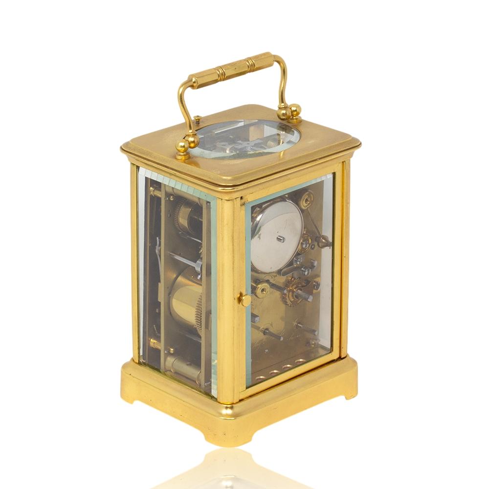 Hand-Crafted French Multi-Dial Gorge Case Carriage Clock For Sale
