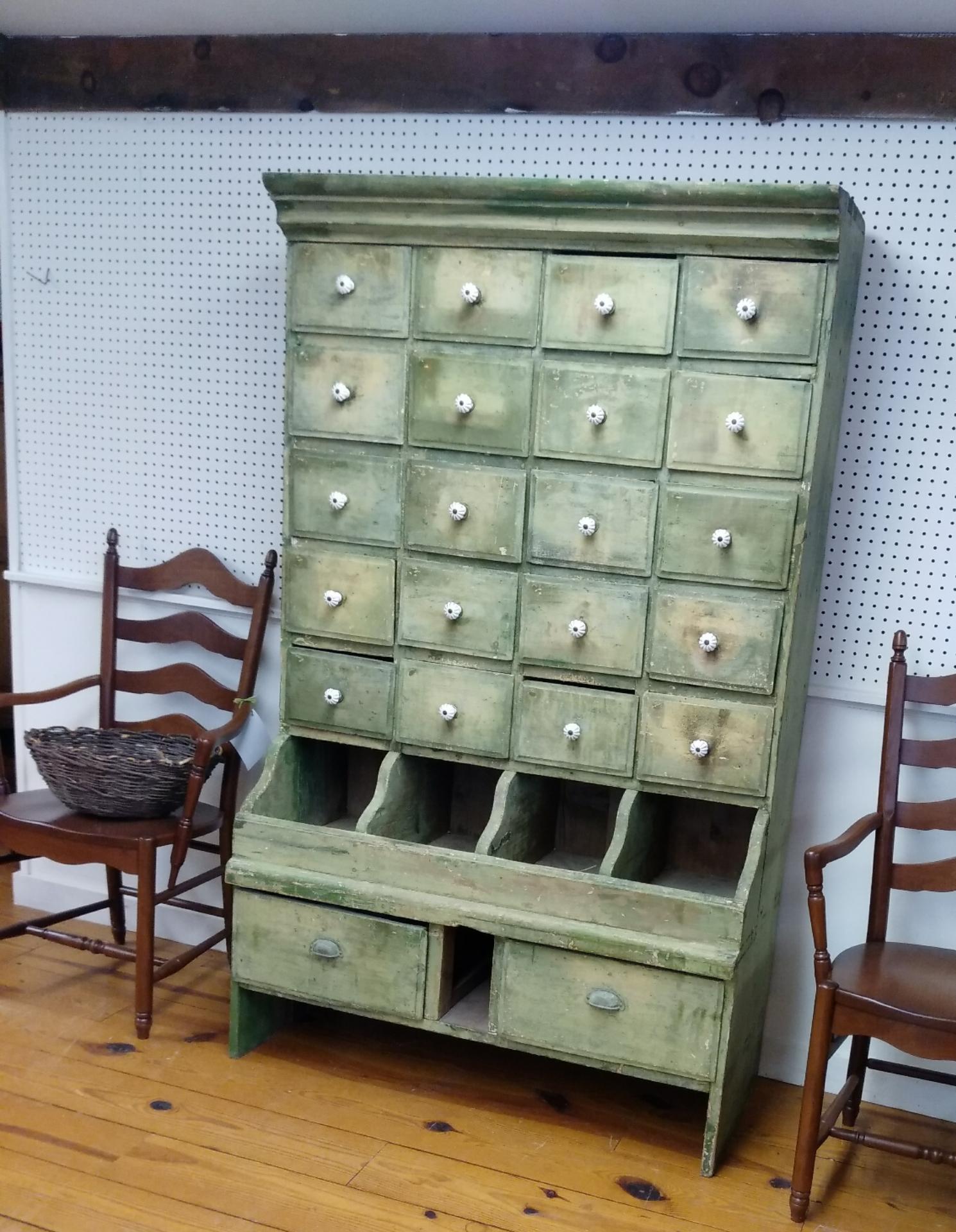 vintage seed cabinet