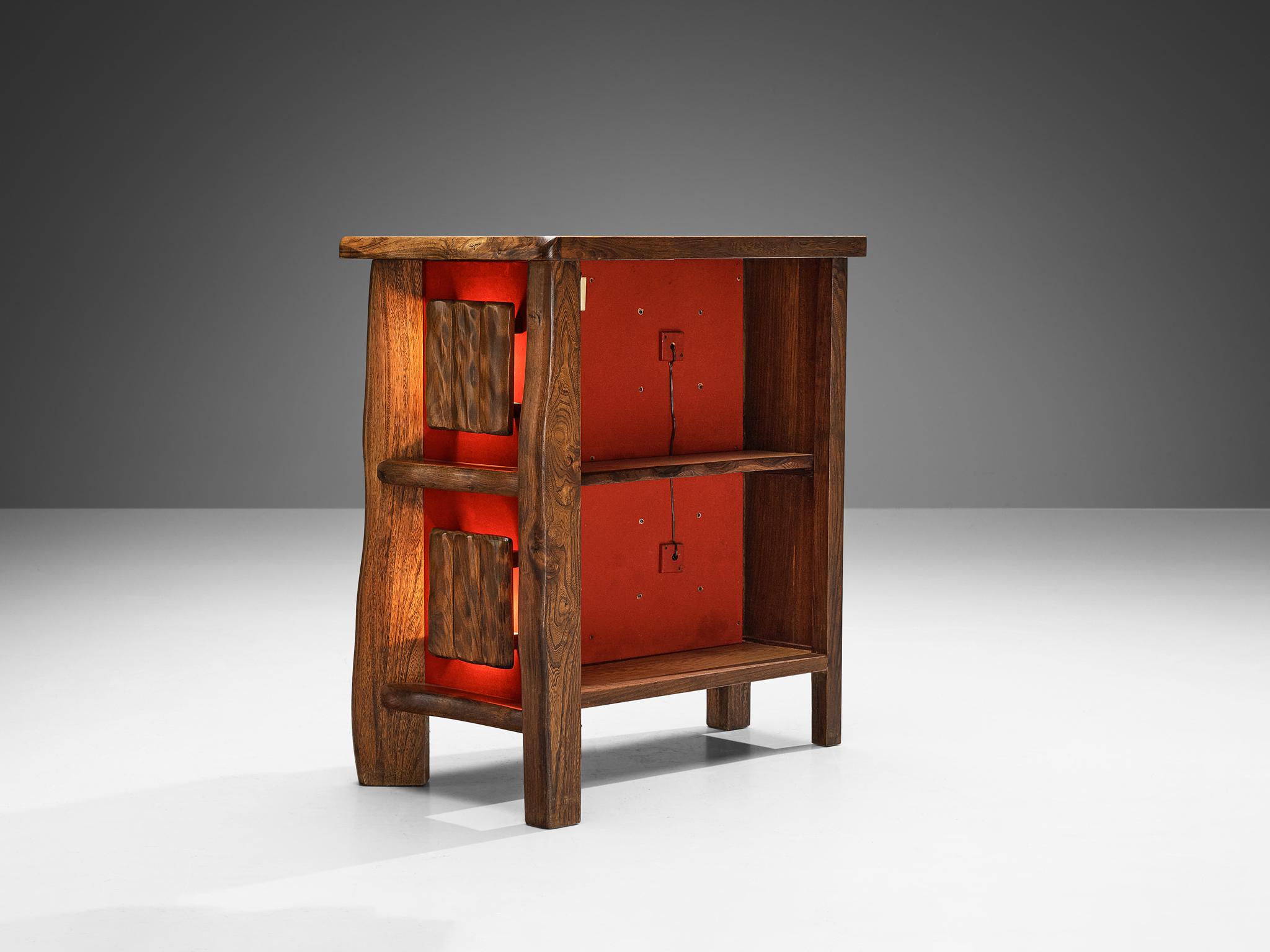 Mid-20th Century French Multifunctional Cabinet in Solid Elm For Sale