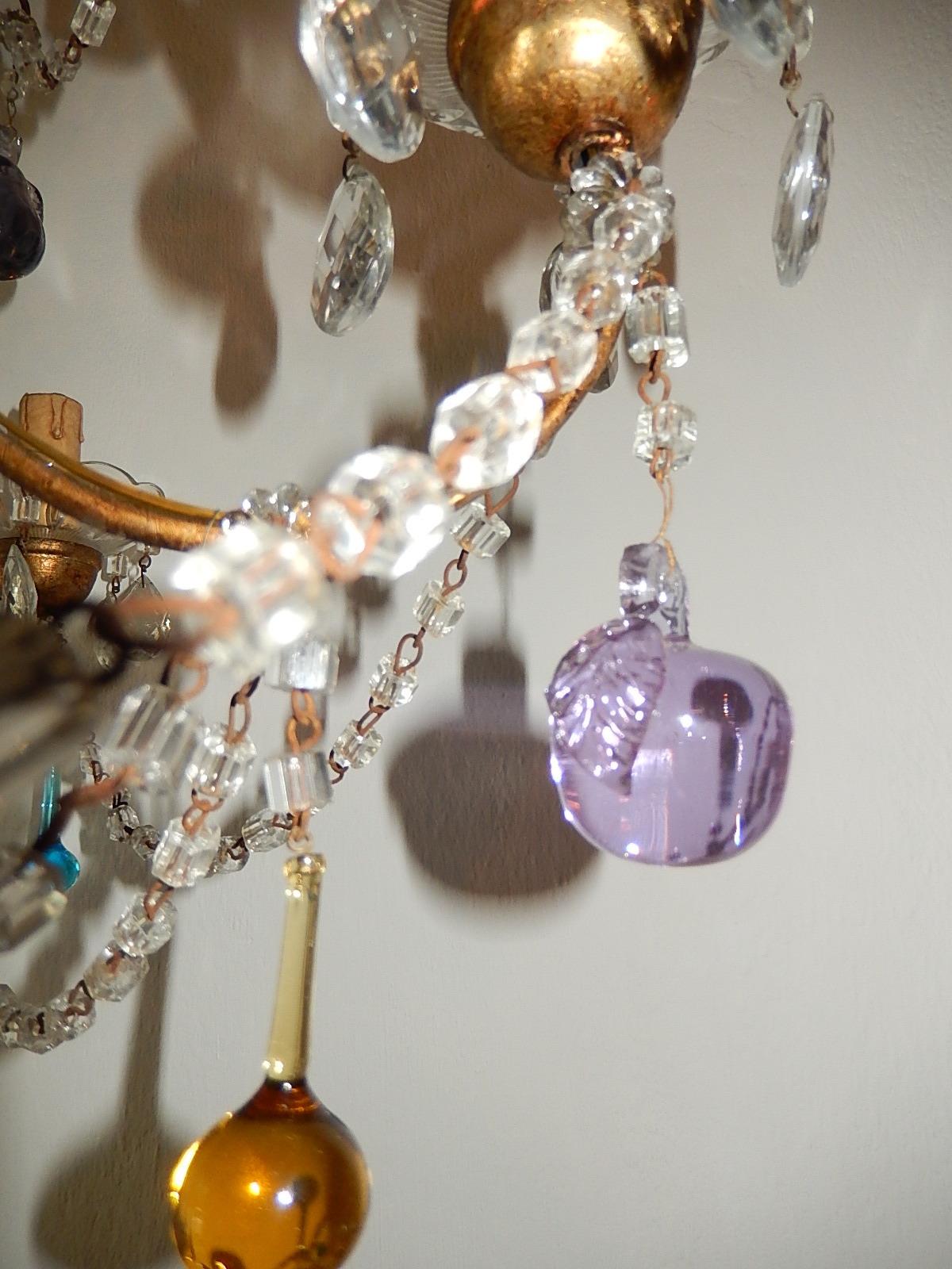 French Murano Fruit and Drops Crystal Swags Chandelier, circa 1920 4