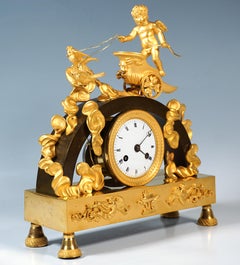 Pendule de cheminée en bronze doré, Pendule 'Au Char', Thomire, Paris, vers 1820