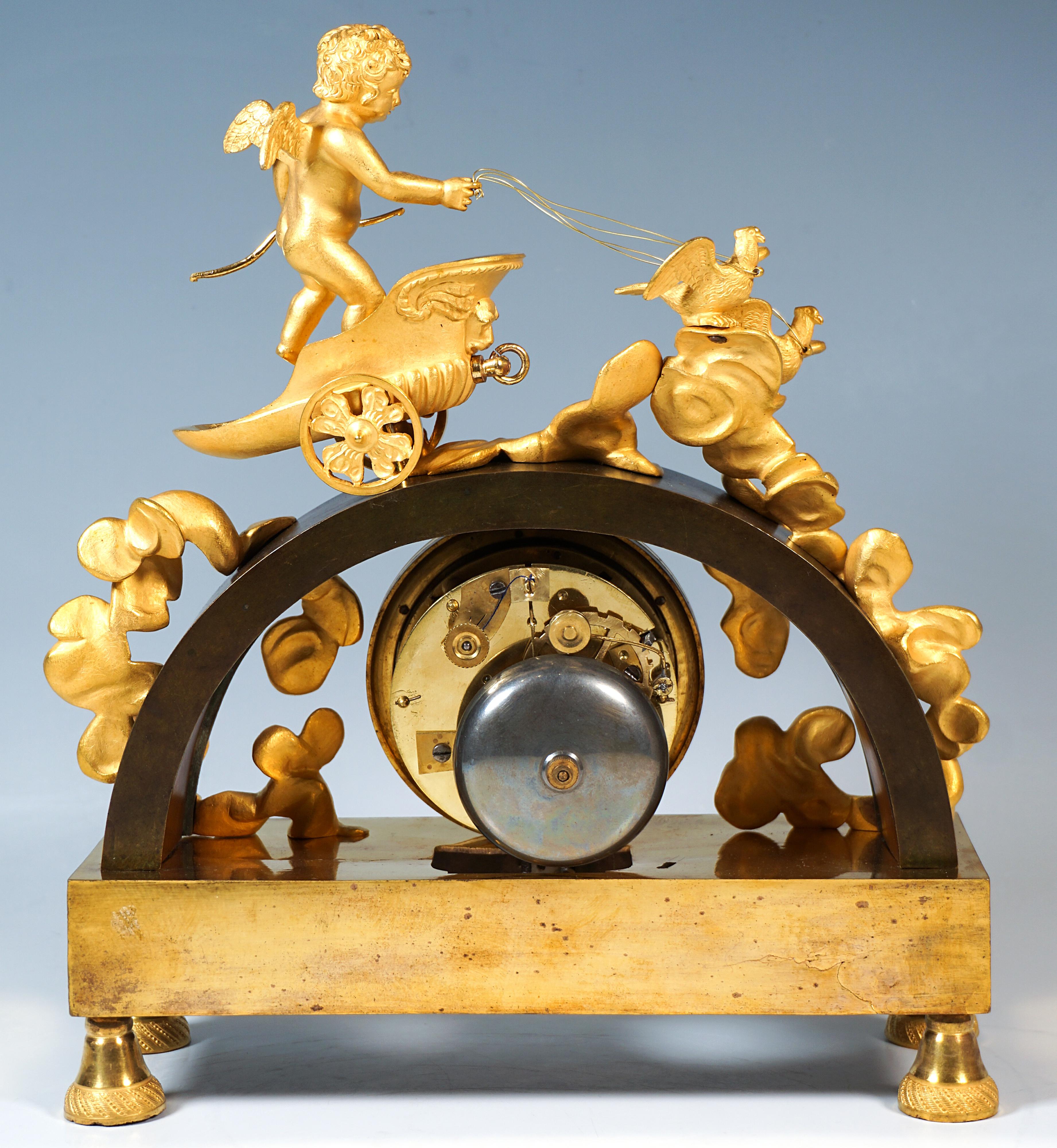 Empire French Museum Ormolu Mantle Clock, Pendule 'Au Char', Thomire, Paris, Ca 1820 For Sale