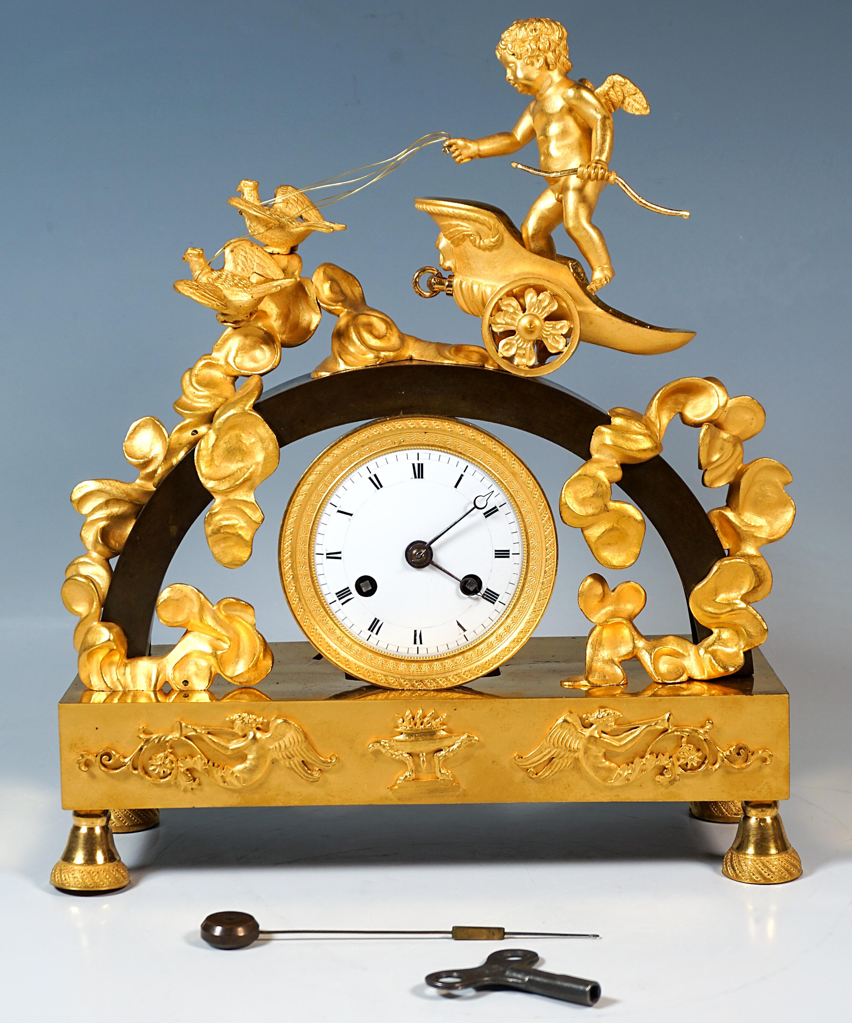 French Museum Ormolu Mantle Clock, Pendule 'Au Char', Thomire, Paris, Ca 1820 In Good Condition For Sale In Vienna, AT