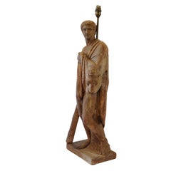 French Museum Plaster Copy of the Young Hercules Table Lamp, circa 1880