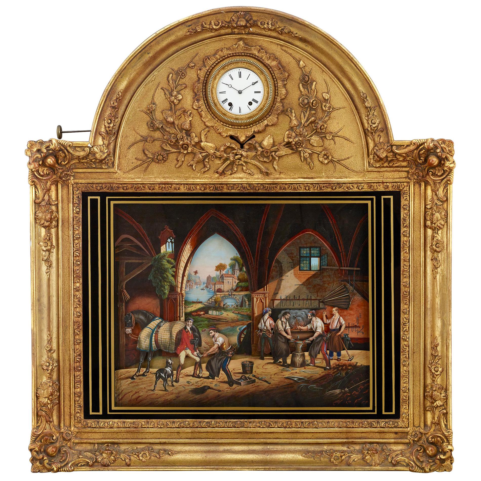 French Musical Automation Picture Clock