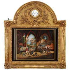 Antique French Musical Automation Picture Clock