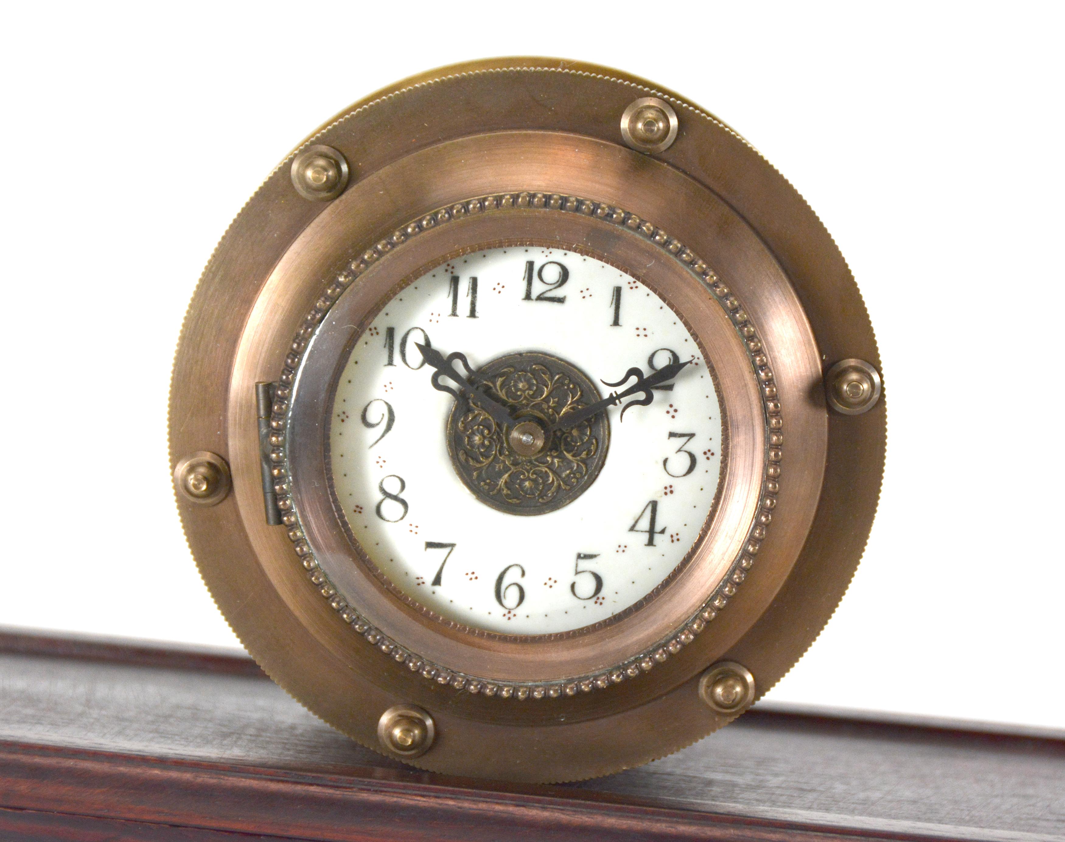 French Mystery Gravity Driven Gilt Incline Rolling Clock - No Spring or Battery In Good Condition For Sale In Danville, CA