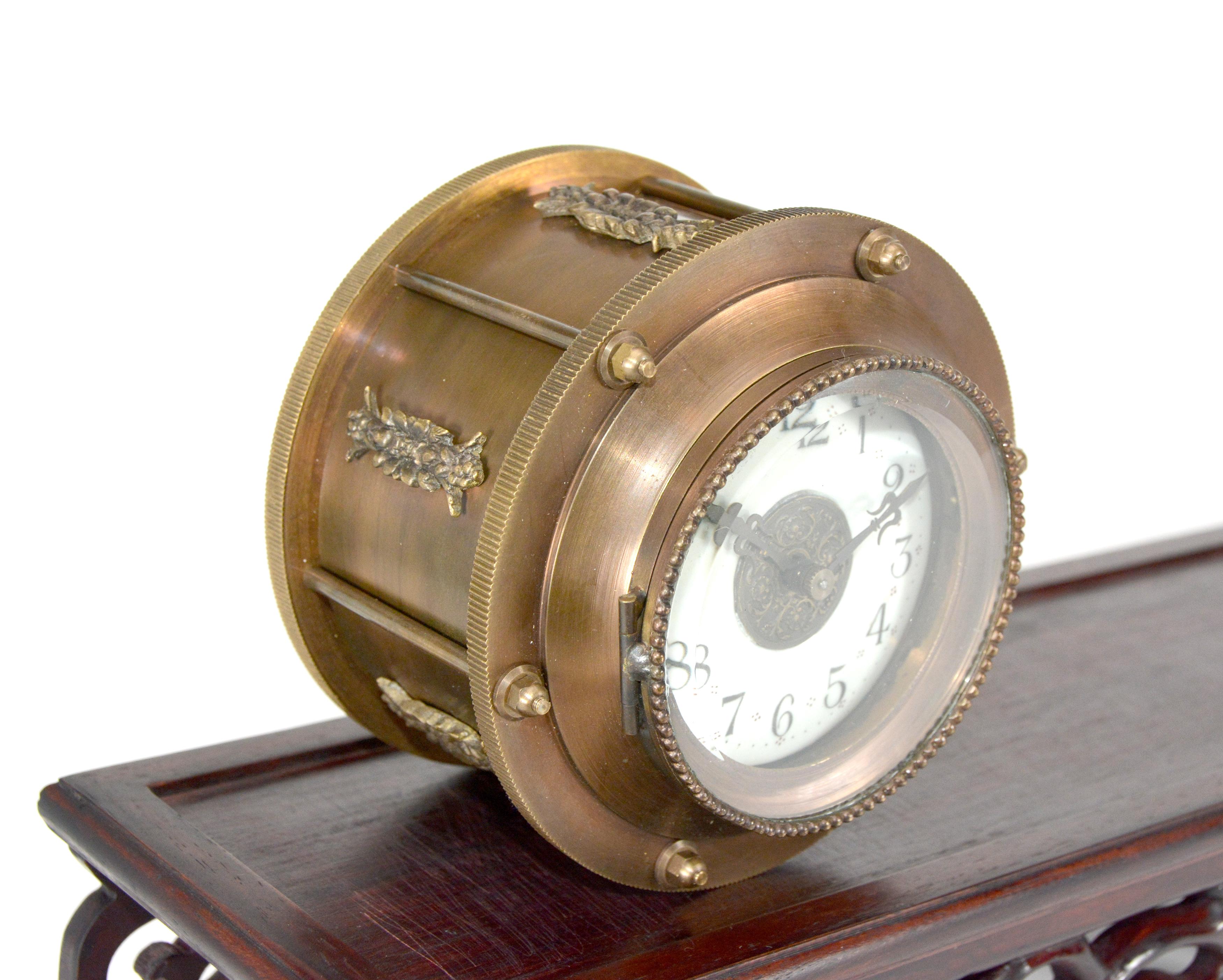 20th Century French Mystery Gravity Driven Gilt Incline Rolling Clock - No Spring or Battery For Sale