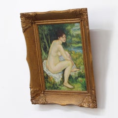 French Naive Folk Art Painting with Nude Figure – ca. 1920