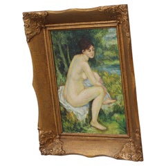 French Naive Folk Art Painting with Nude Figure – ca. 1920