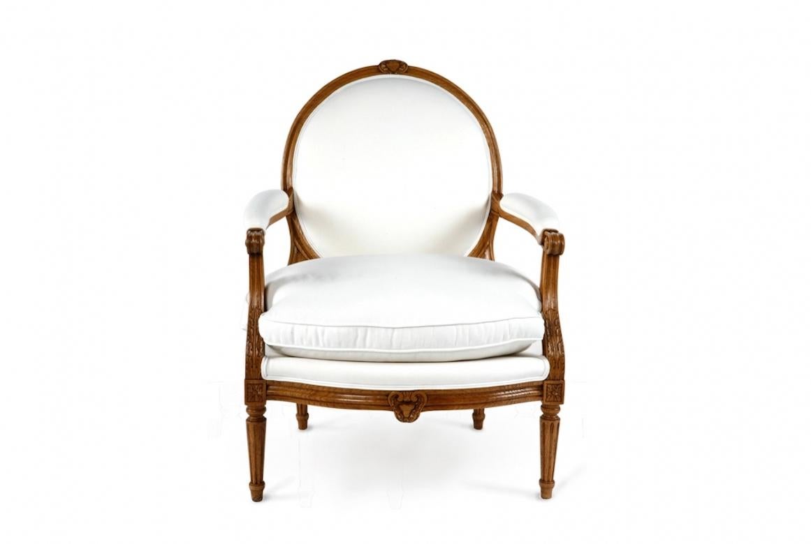 French Nancy Louis XVI Fauteuil Armchair, 20th Century In Excellent Condition For Sale In London, GB