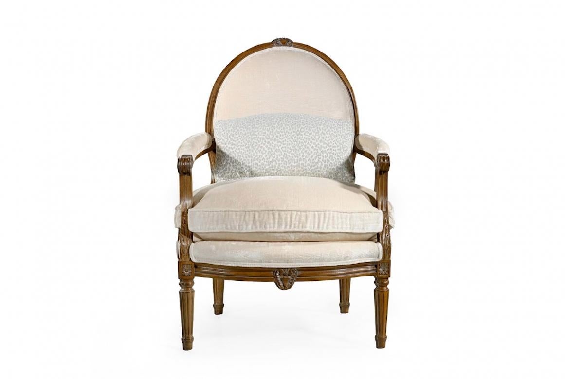 Wood French Nancy Louis XVI Fauteuil Armchair, 20th Century For Sale