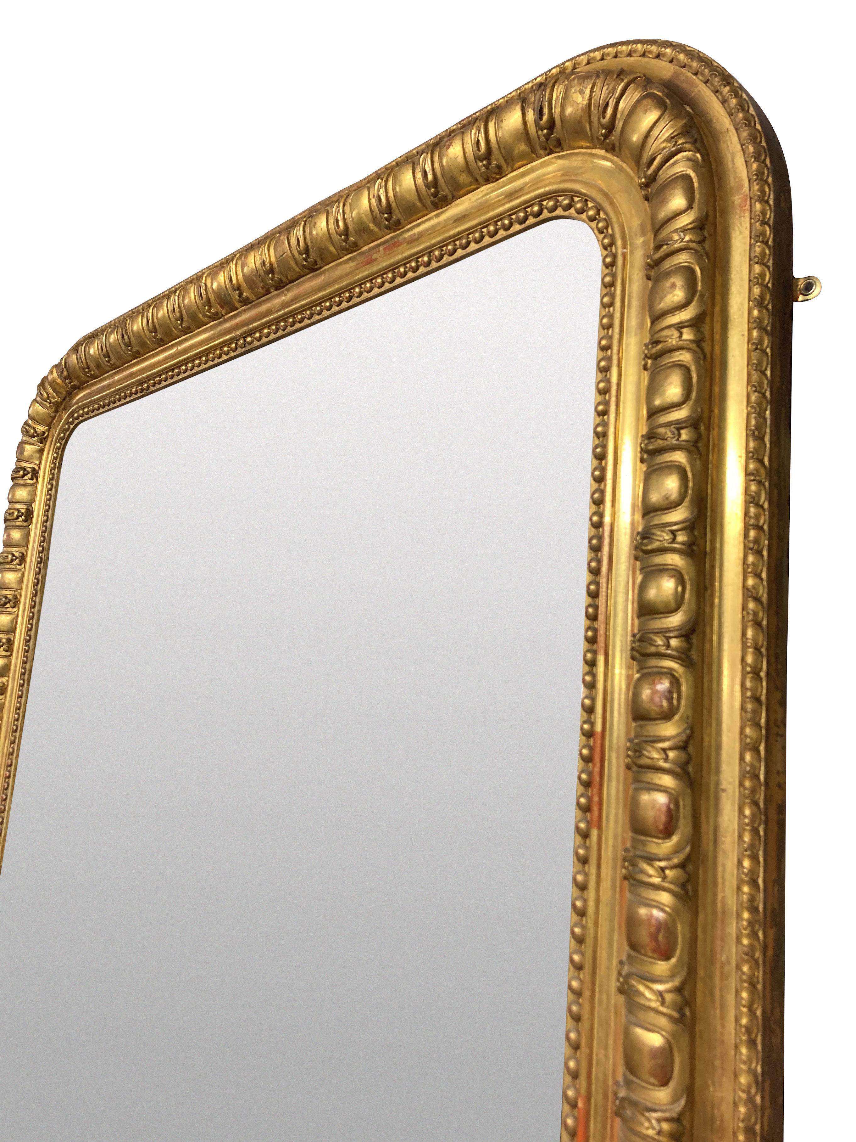 French Napoeon III Gt Wood Ovrmantle Mirror In Good Condition In London, GB