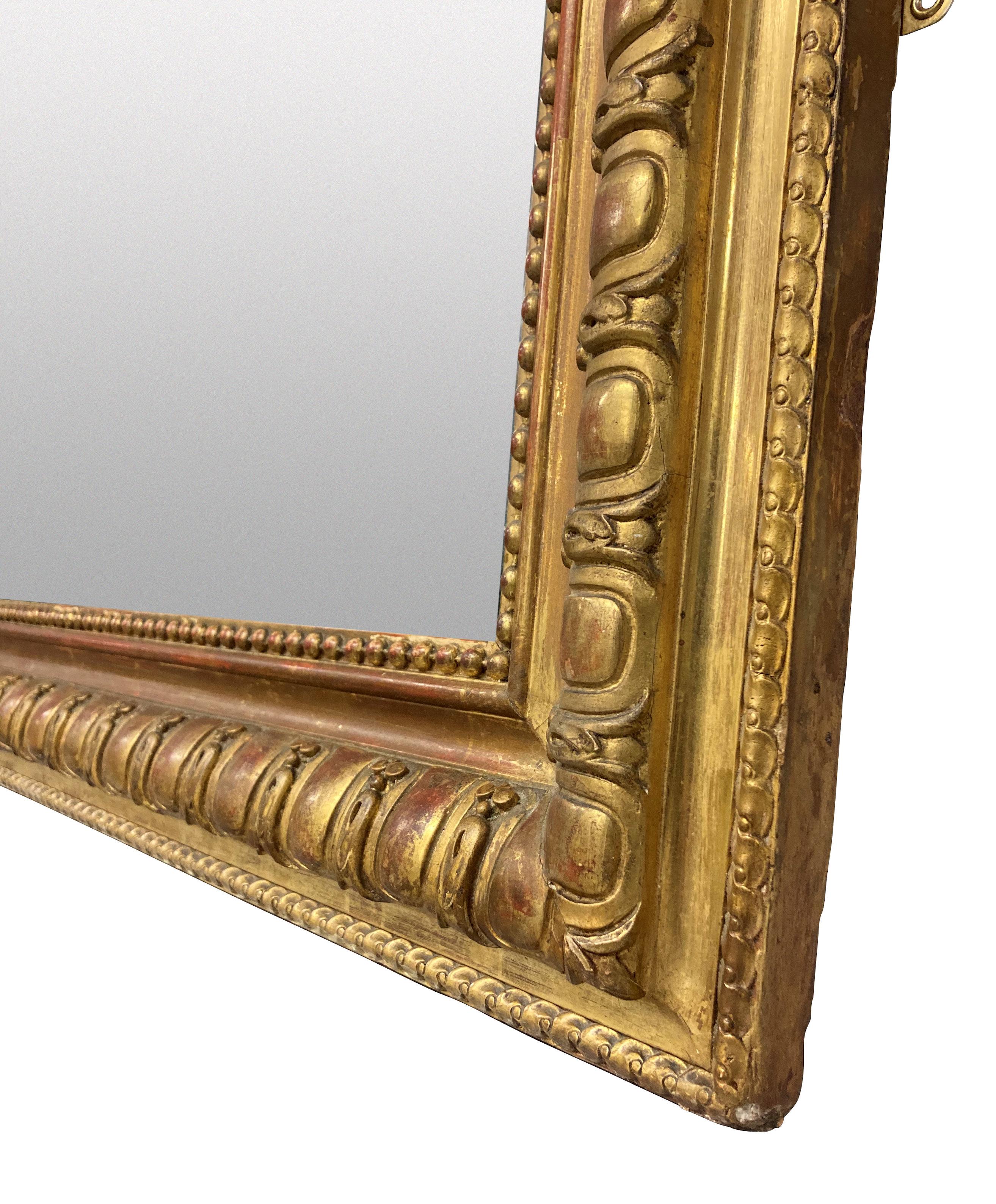 Giltwood French Napoeon III Gt Wood Ovrmantle Mirror