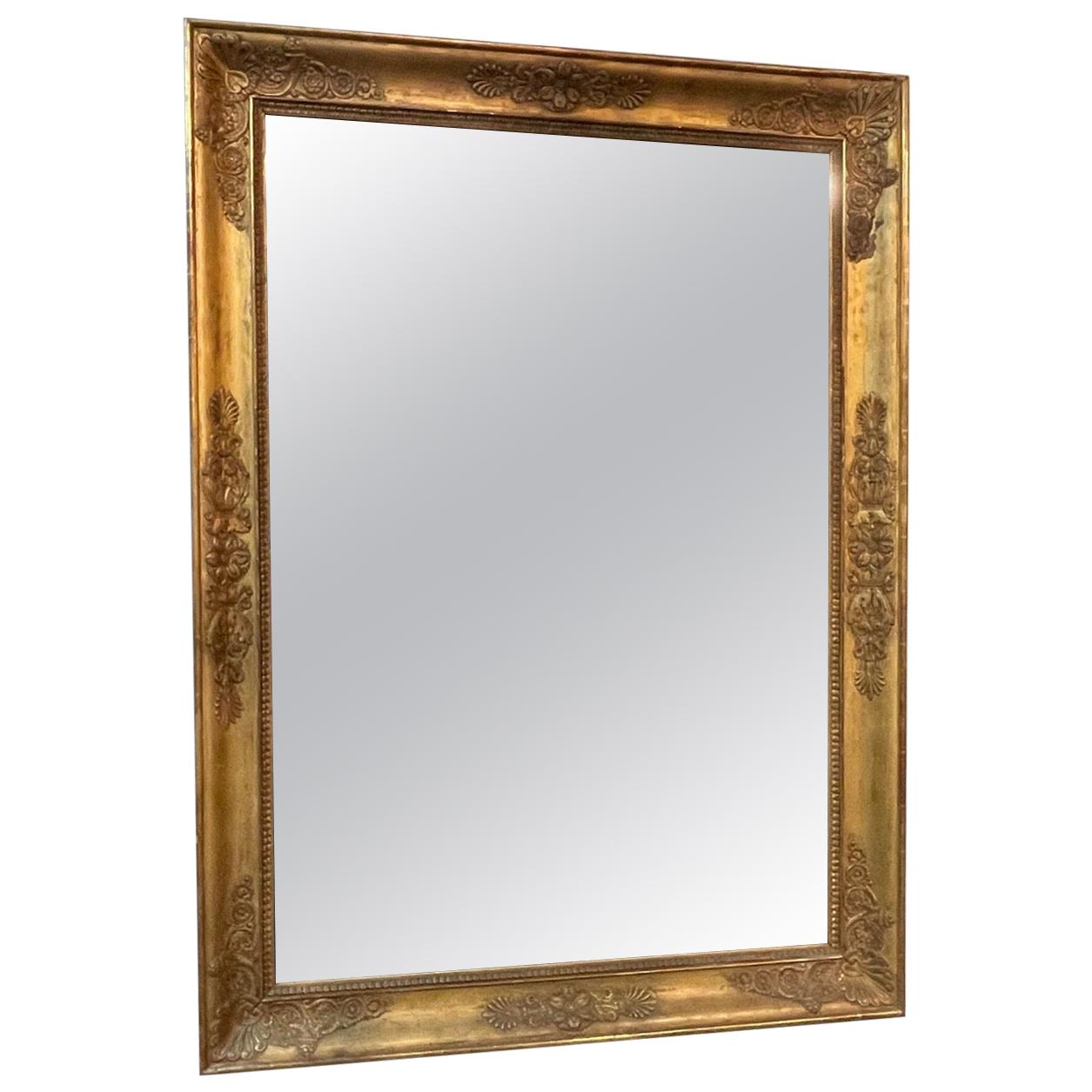 French Napolean III Giltwood Mirror For Sale