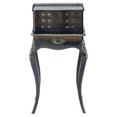 French Napolean Style Ebony Jewelry Chest /Seven Drawers