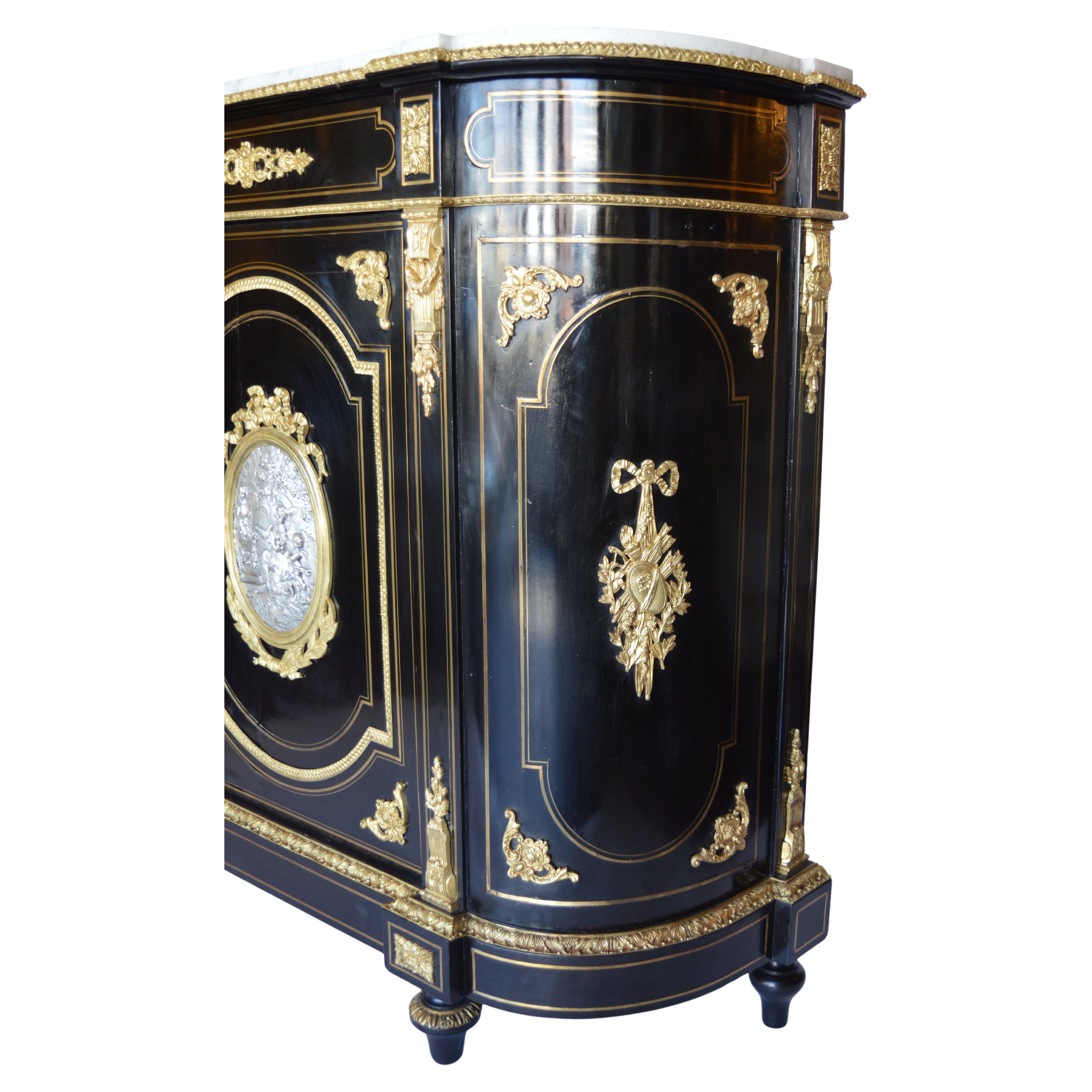 19th Century French Napoleon III Sideboard Cabinet For Sale