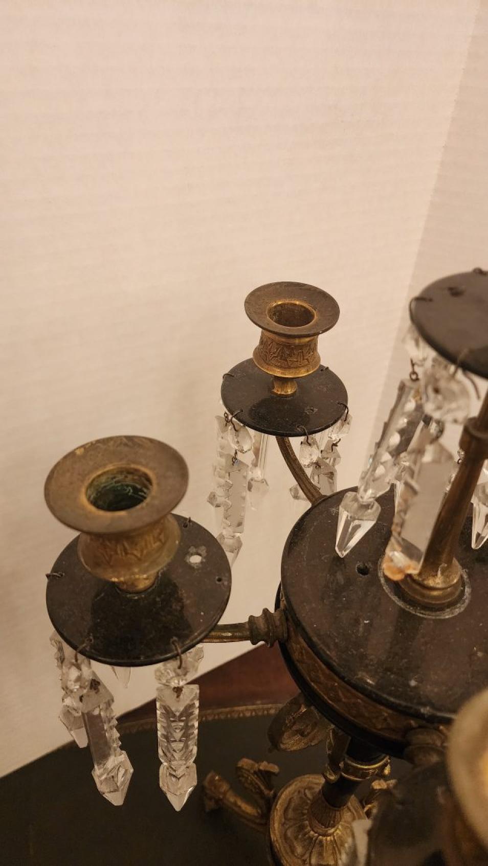 Calco Coppia di candelabri francesi Napoleone in bronzo in vendita